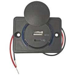 Hulk 4X4 Pkt 1 Dual Flush Mount Outlet Quick Charge Usb & Usb-C Black