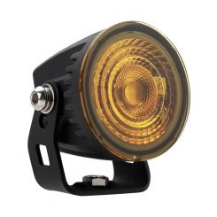 Ignite Amber Led Round Worklamp Flood Beam 9 - 36V 12W 4 Leds Black
