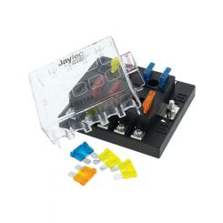Jaylec 10 Way Std Fuse/Distribution Box Ats Blade Fuses Included