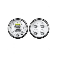 Auto Meter 2 PC Gauge Kit 5" Quad & Tach/Speedo, Electric Prestige Pearl