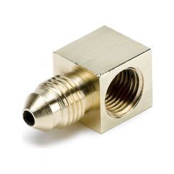 Auto Meter Fitting, Adapter, 90 , 1/8" NPTF Female To -3An Male, Brass