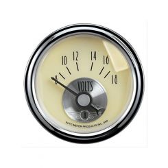 Auto Meter 2-1/16" Voltmeter, 8-18V, Air-Core, Prestige Antique Ivory