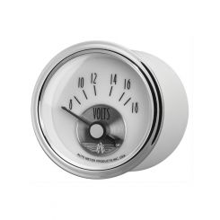 Auto Meter 2-1/16" Voltmeter, 8-18V, Air-Core, Prestige Pearl