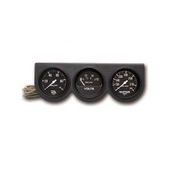 Auto Meter Gauge Console OILP/WTMP/Volt, 2-5/8" 100PSI/280 F/16V Black