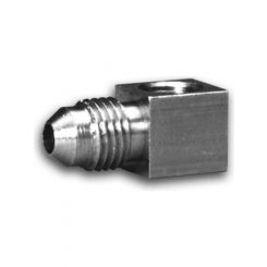 Auto Meter Fitting, Adapter, 90 , 1/8" NPTF Female To -4An Male, Brass
