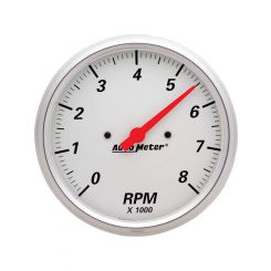 Auto Meter 5" In-Dash Tachometer, 0-8,000 RPM, Arctic White