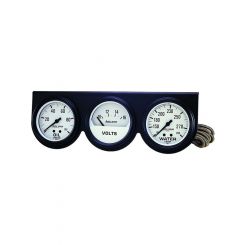 Auto Meter Gauge Console OILP/WTMP/Volt 2-5/8", 100PSI/280F/16V, Wht Dial