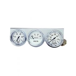 Auto Meter Gauge Console OILP/WTMP/Volt 2-5/8",100PSI/280 F/16V Wht Dial