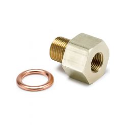 Auto Meter Fitting, Adapter, Metric, M12X1 Male To 1/8" NPTF Female, Brass