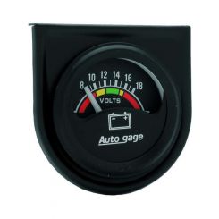 Auto Meter 1-1/2" Voltmeter, 8-18V, Air-Core, Short Sweep, Auto Gage