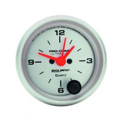 Auto Meter 2-1/16" Clock, 12 Hour, Quartz Ultra-Lite