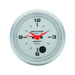 Auto Meter 2-5/8" Clock, 12 Hour, Quartz Incandescent Ultra-Lite