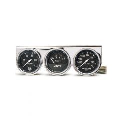 Auto Meter Gauge Console OILP/WTMP/Volt 2-5/8",100PSI/280 F/16V Blk Dial
