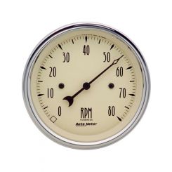 Auto Meter 3-3/8" In-Dash Tachometer, 0-8,000 RPM, Antique Beige