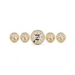 Auto Meter 5 PC Gauge Kit, 3-1/8" & 2-1/16" Mech Speedometer Golden Oldies