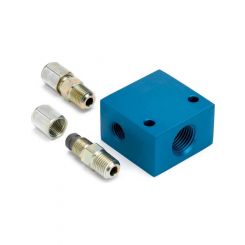 Auto Meter Fitting, Adapter, Transmission Line, 5/16" Od Tubing, 1/2" NPTF
