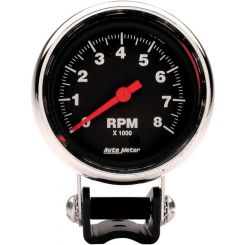 Auto Meter 2-5/8" Pedestal Tachometer, 0-8,000 RPM, Traditional Chrome