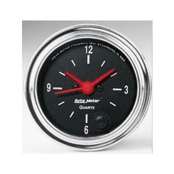 Auto Meter 2-1/16" Clock, 12 Hour, Traditional Chrome