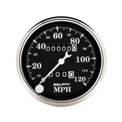 Auto Meter 3-1/8" Speedometer, 0-120 MPH, Mechanical, Old Tyme Black