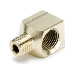 Auto Meter Fitting Adapter 90 1/8" NPTF Female To 1/8" Compression Male