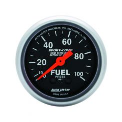 Auto Meter 2-1/16" Fuel Pressure, 0-100 PSI, Mechanical, Sport-Comp