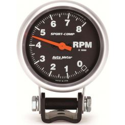 Auto Meter 2-5/8" Pedestal Tachometer, 0-8,000 RPM, Sport-Comp