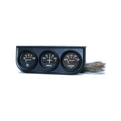 Auto Meter Gauge Console OILP/WTMP/Amp 2-1/16", 100PSI/280F/60A, Blk Dial