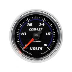 Auto Meter 2-1/16" Voltmeter, 8-18V, Digital Steper Motor, Cobalt