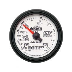 Auto Meter 2-1/16" Boost/Vacuum, 30 In HG/30 PSI, Mechanical, Phantom II