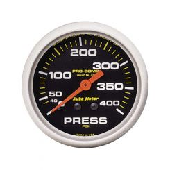 Auto Meter 2-5/8" Pressure, 0-400 PSI, Mechanical, Liquid Filled, Pro-Comp