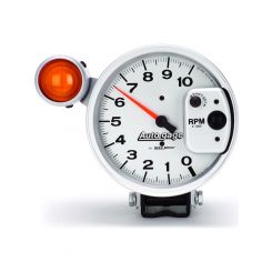 Auto Meter 5" Pedestal Tachometer 0-10K RPM Shift Light Silve Auto Gauge