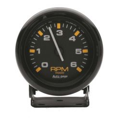 Auto Meter 2-3/4" Pedestal Tachometer, 0-6,000 RPM, Black/Black, Auto Gage