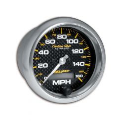 Auto Meter 3-3/8" Speedometer, 0-160 MPH, Electric, Carbon Fiber