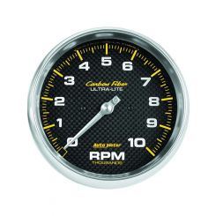Auto Meter 5" In-Dash Tachometer, 0-10,000 RPM, Carbon Fiber