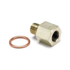 Auto Meter Fitting, Adapter, Metric, M10X1 Male To 1/8" NPTF Female, Brass