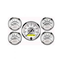 Auto Meter 5 PC Gauge Kit 3-1/8" & 2-1/16" Elec Speedo Ford Masterpiece