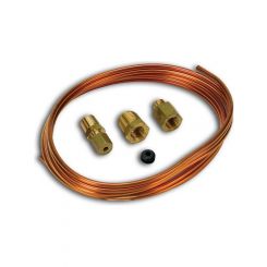 Auto Meter Tubing Copper, 1/8", 6FT + 1/8" NPTF Brass Compression Fittings