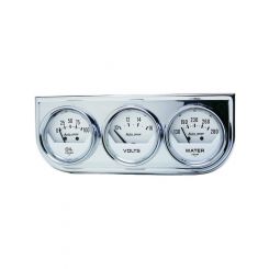 Auto Meter Gauge Console OILP/WTMP/Volt 2-1/16",100PSI/280 F/16V Wht Dial