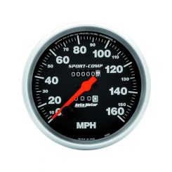 Auto Meter 5" Speedometer, 0-160 MPH, Mechanical, Sport-Comp