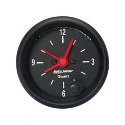 Auto Meter 2-1/16" Clock, 12 Hour, Quartz Incandescent Z-Series