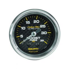 Auto Meter 2-1/16" Boost, 0-35 PSI, Mechanical, Carbon Fiber