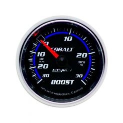 Auto Meter 2-1/16" Boost/Vacuum, 30 In HG/30 PSI, Mechanical, Cobalt