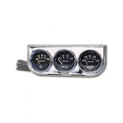 Auto Meter Gauge Console OILP/WTMP/Volt 2-1/16",100PSI/280 F/16V Blk Dial