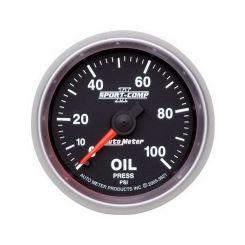 Auto Meter 2-1/16" Oil Pressure, 0-100 PSI, Mechanical, Sport-Comp II
