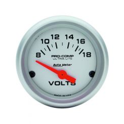Auto Meter 2-1/16" Voltmeter, 8-18V, Air-Core, Ultra-Lite