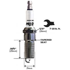 MSD Iridium Spark Plug 5IR5Y Resistor Type 14mm x 25mm with 5/8" Hex