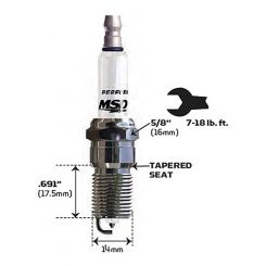 MSD Iridium Spark Plug 1IR5L Resistor Type 14mm x .691" with 5/8" Hex
