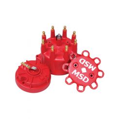 MSD Distributor Cap & Rotor Red S/S Terminal Small Dia Race Rotor (MSD-84315)