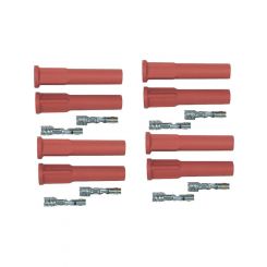 MSD Spark Plug Boots Red Straight Boots Set Of 8