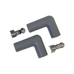 MSD Spark Plug Boots Terminals Silicone Gray 90 Degree Pair
